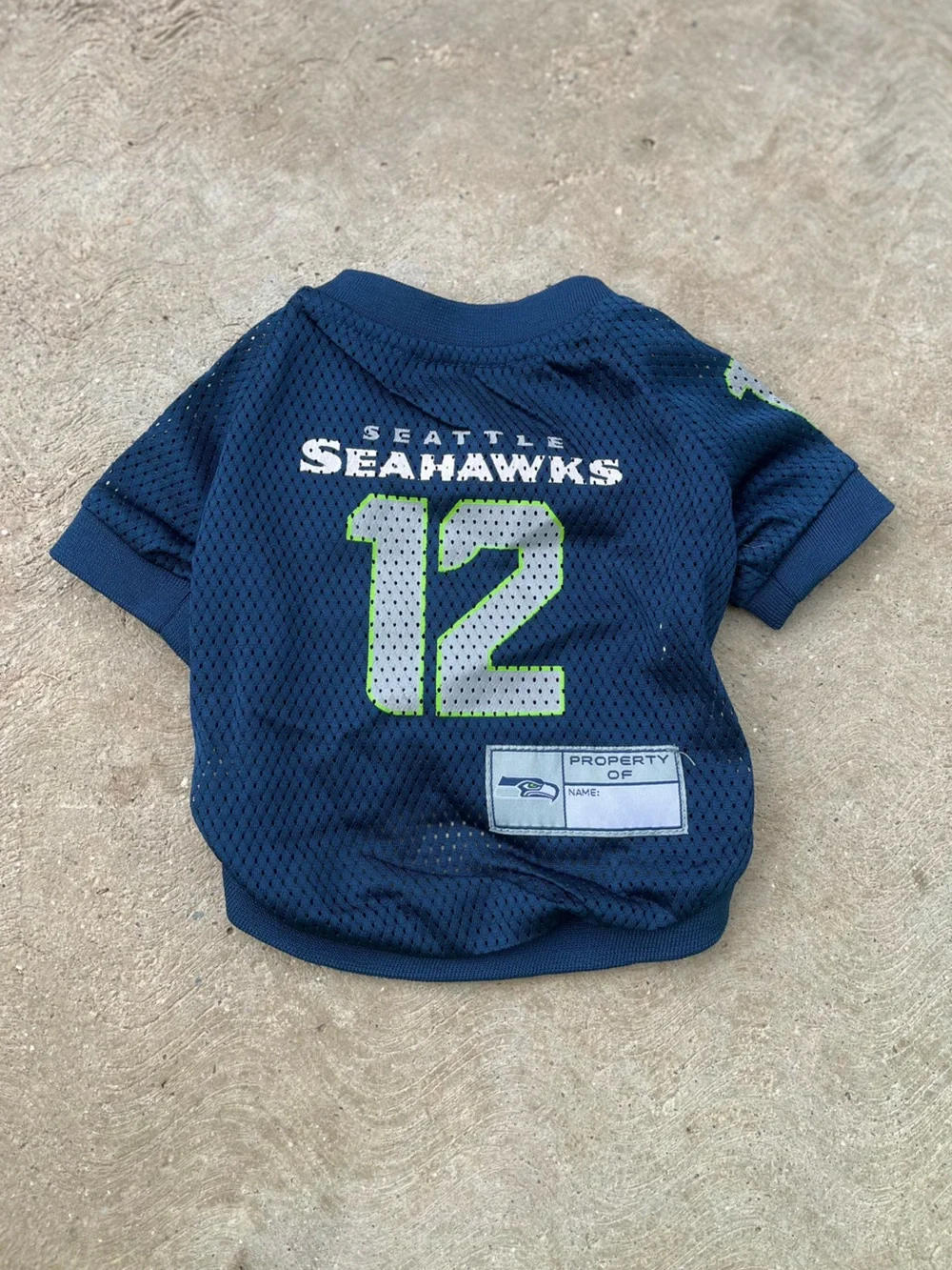 SEATTLE SEAHAWKS | Dog Pet #12 Navy Football Jersey S
